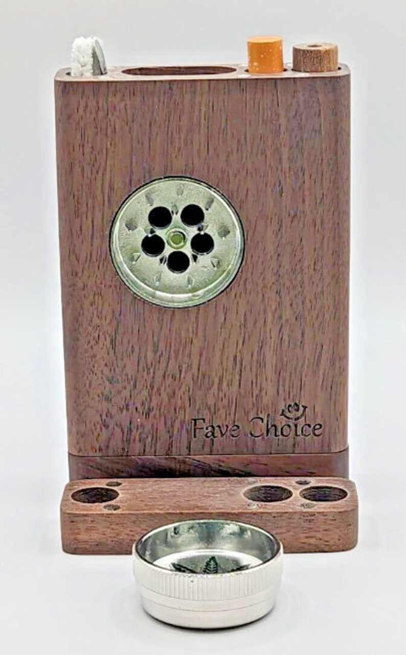 One Hitter 1 Hitter Dugout SET W/ GRINDER, LIGHTER, 2 Storage Units