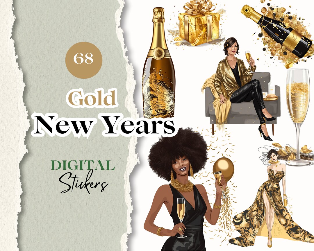 Holidays Digital Stickers for Goodnotes | 68 New Years GOODNOTES ...