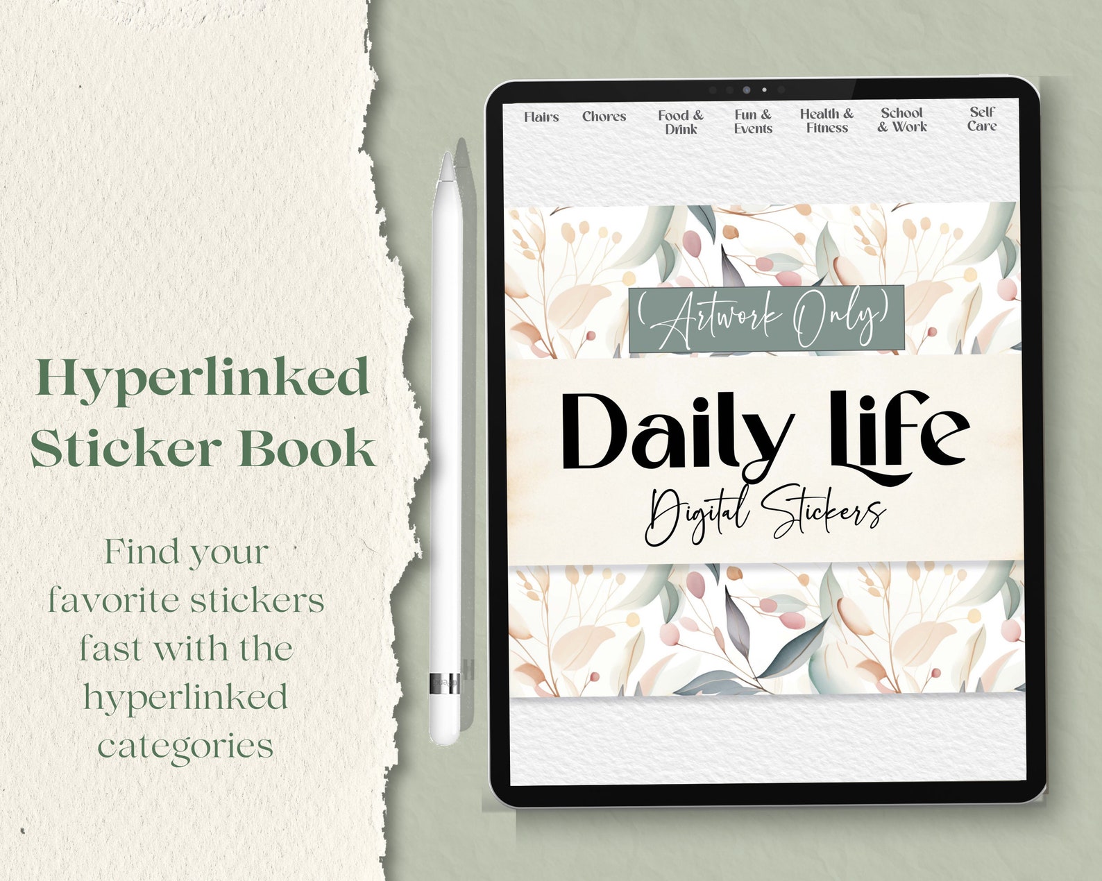 Daily Life Digital Sticker | 180 GOODNOTES Stickers Digital Planner ...