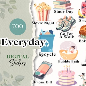 Everyday Digital Planner Stickers | 700 GOODNOTES Stickers, Digital Planner Stickers, Digital Stickers Everyday, Daily Life Digital [SE008]
