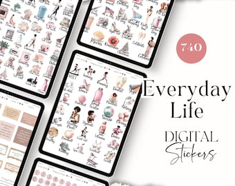 Everyday GoodNotes Stickers for Black Girls Digital Stickers Everyday Good Notes Stickers for Digital Planners Stickers Essentials [SE063]