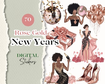 Holidays Digital Stickers for GoodNotes | 70 New Years GOODNOTES Stickers Digital Planner Stickers Digital Stickers Winter Digital [SE028]