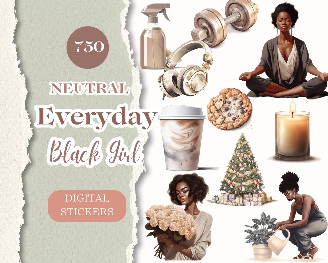Everyday Digital Planner Stickers 750 Black Girl GOODNOTES Stickers ...