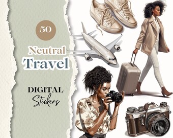 Travel Digital Stickers for Goodnotes | 50 GoodNotes Planner Stickers Everyday Digital Stickers, Digital Travel Sticker Pack [SE041]