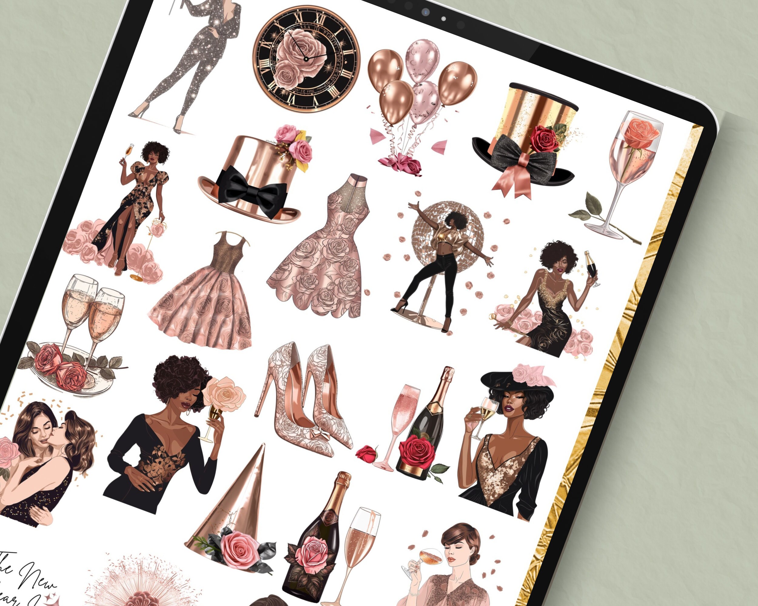 Holidays Digital Stickers for Goodnotes | 70 New Years GOODNOTES ...