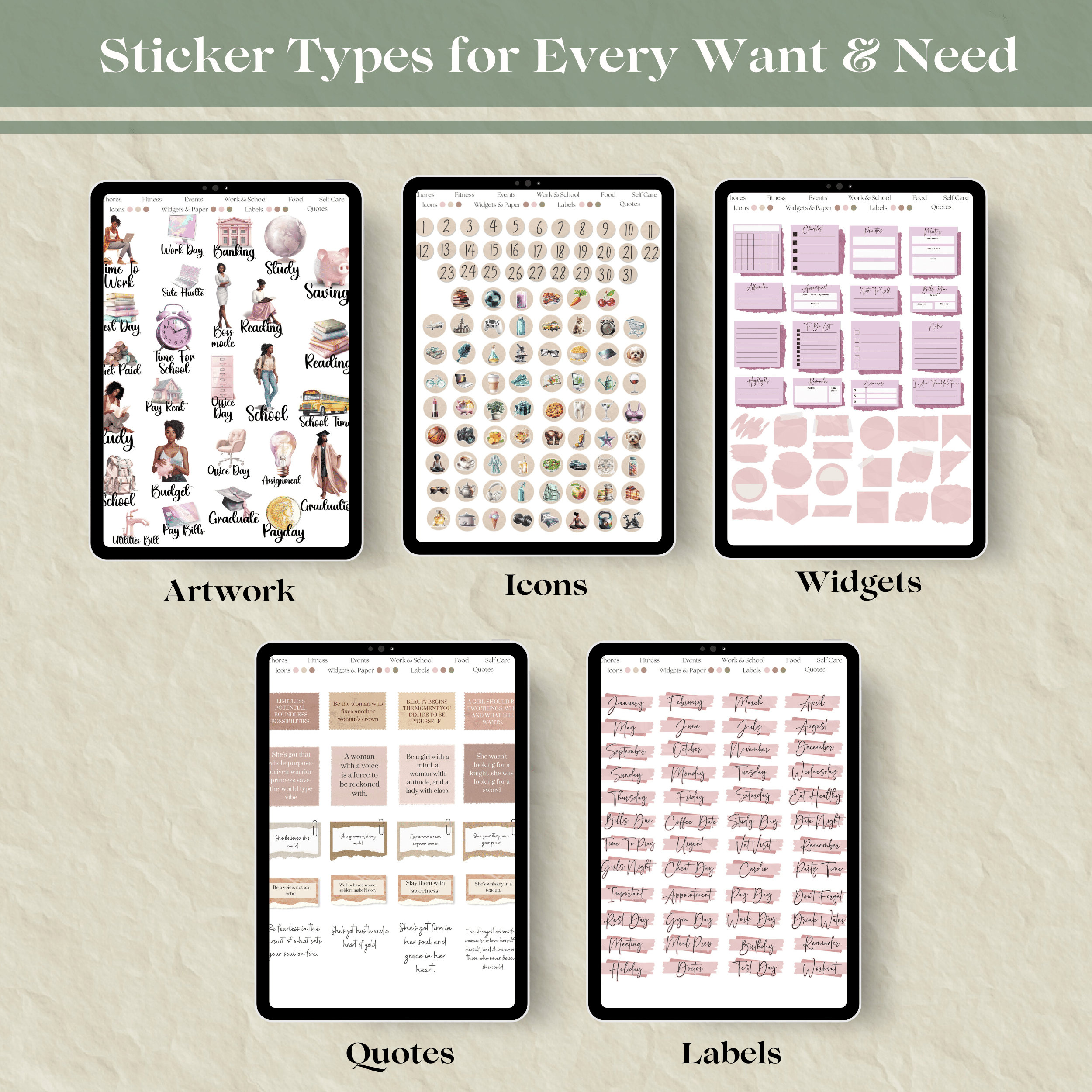 Everyday Goodnotes Stickers for Black Girls Digital Stickers Everyday ...