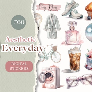 Everyday Aesthetic Digital Planner Stickers | 760 GOODNOTES Stickers Digital Planner Stickers Digital Stickers Everyday Daily Life [SE045]