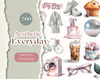 Everyday Aesthetic Digital Planner Stickers | 760 GOODNOTES Stickers Digital Planner Stickers Digital Stickers Everyday Daily Life [SE045]