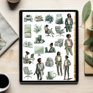Work Goodnotes Stickers Black Women 65 Daily Life Digital Stickers Goodnotes Planner Stickers ...