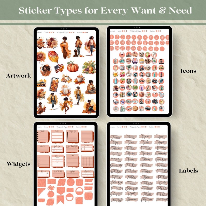 September Goodnotes Stickers September Digital Stickers for Goodnotes ...
