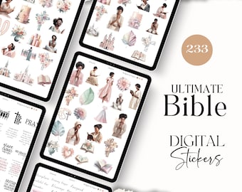 Digital Bible Stickers GoodNotes Black Girl GoodNotes Stickers Bible Faith Digital Stickers Christian Digital Planner Stickers [SE062]