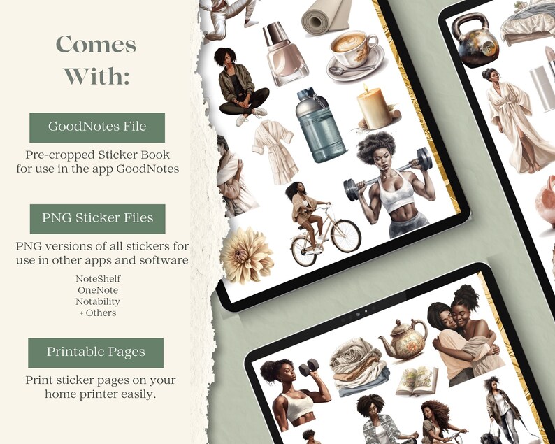 Self Care Stickers for Goodnotes 50 Selfcare Digital Stickers Goodnotes ...