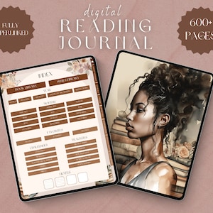 BLACK GIRL Digital Reading Journal / 600+ Page Digital Book Tracker Reading Log per GoodNotes Book Review Reading Tracker Reading Journal