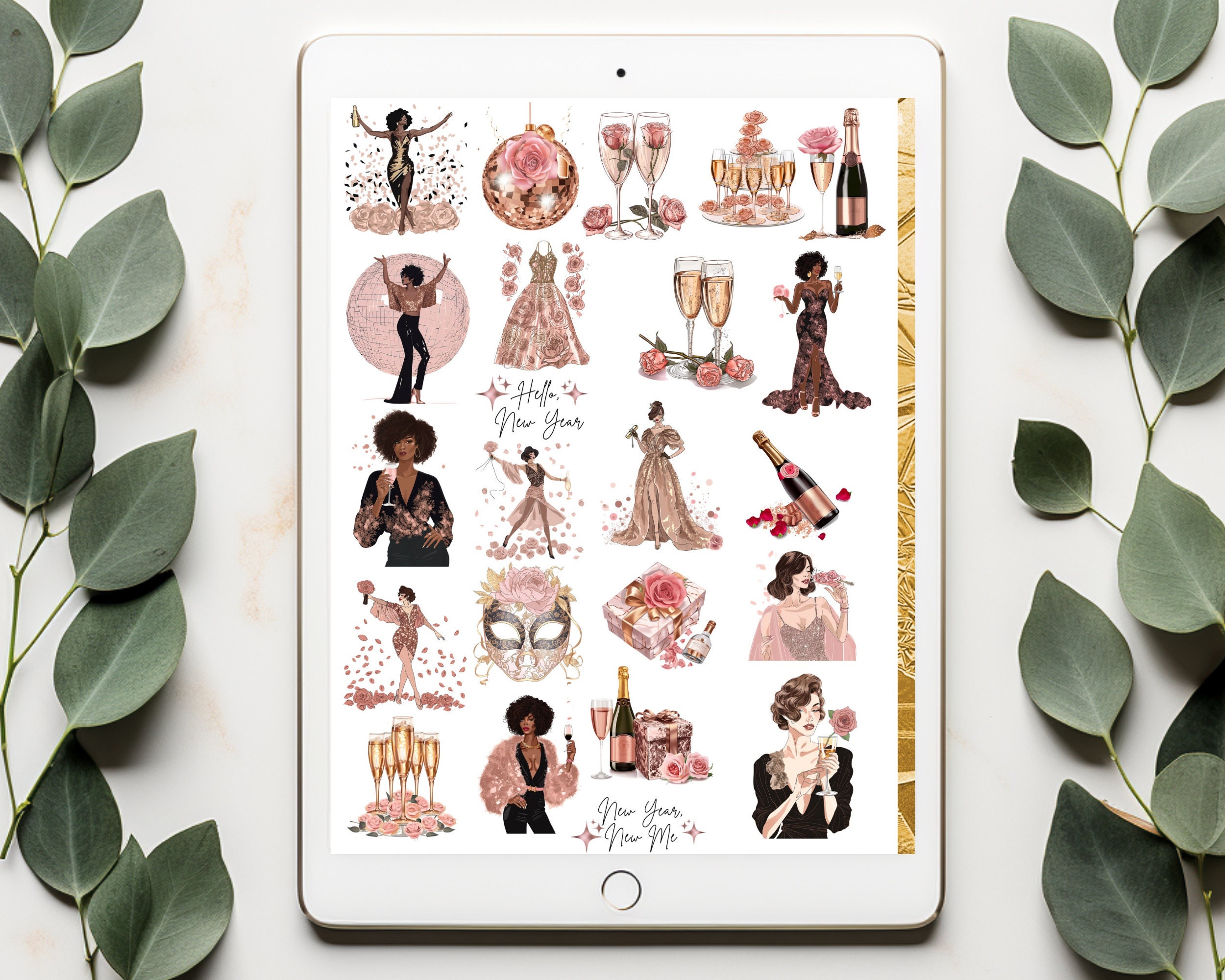Holidays Digital Stickers for Goodnotes | 70 New Years GOODNOTES ...
