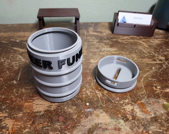 3D Printed Keg Piggy Bank – Beer Fund, Twist-on Lid