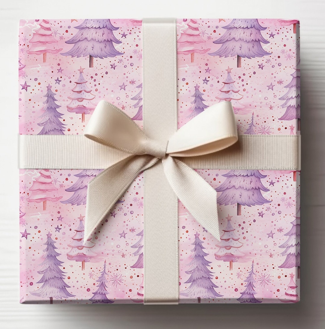Pink Christmas Wrapping Paper Christmas Wrapping Paper Etsy