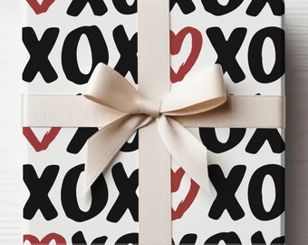Xoxo Wrapping Paper, Valentine Gift Wrap, Wrapping Paper, Valentine's Day Gift, Gifts for Her, Birthday Gift wrap, Tween gift