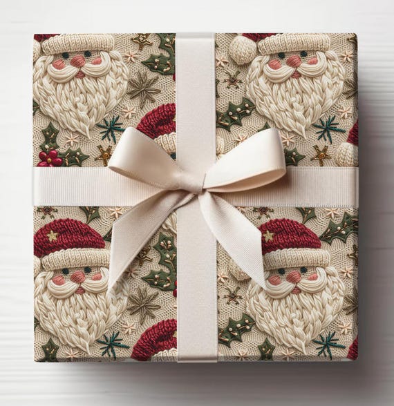 Classic Christmas Wrapping Paper Roll, Nostalgic Holiday Gift Wrap, Traditional Christmas Designs, Eco-Friendly, Recyclable, USA Made