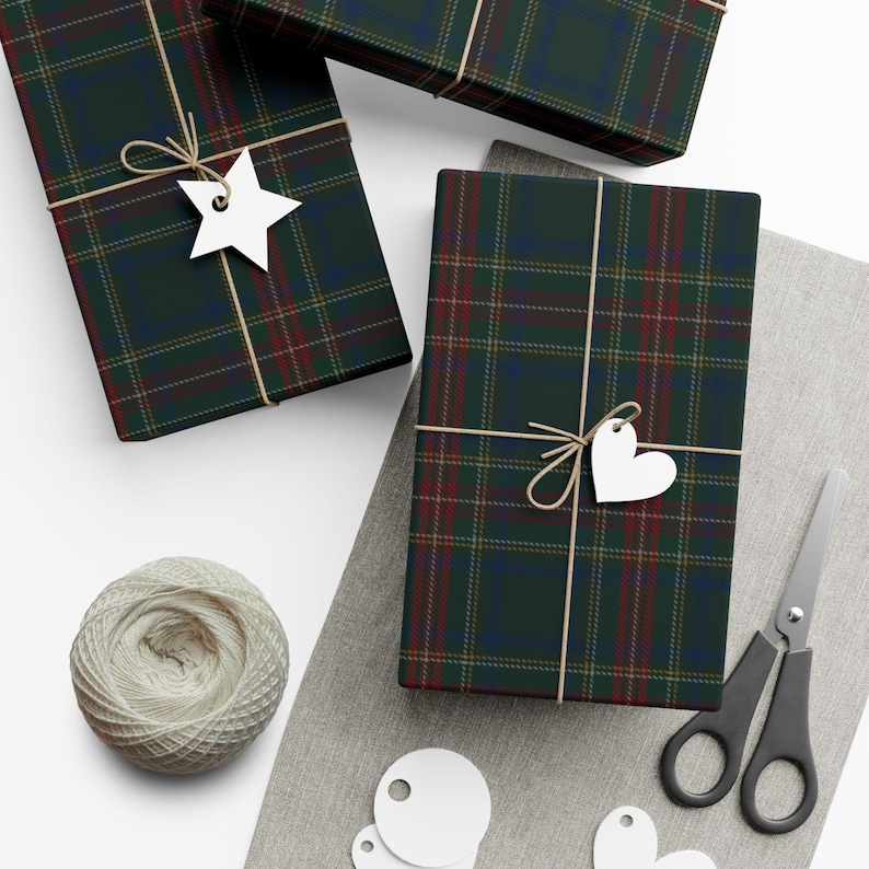 Carta da regalo natalizia scozzese Braemar, fantasia scozzese Ralph Lauren, fantasia scozzese vintage classica per Natale, carta da regalo scozzese per le feste, decorazioni natalizie per la casa immagine 8
