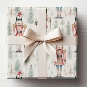 Large Print Version of Our Nutcracker Christmas Gift Wrap, Merry Christmas Wrapping Paper, Vintage Gift Wrap