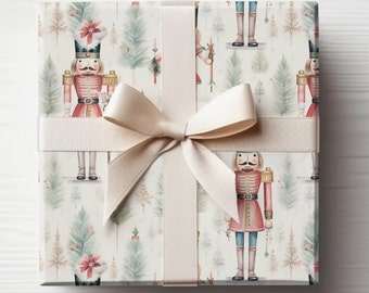 Large Print Version of Our Nutcracker Christmas Gift Wrap, Merry Christmas Wrapping Paper, Vintage Gift Wrap