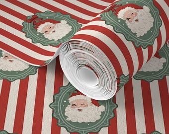 Christmas Wrapping Paper, Vintage Retro Santa, Classic Christmas Gift Wrap, Classic Holiday Gift Wrapping, Christmas Gift