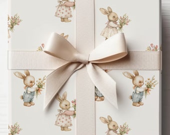 Ostergeschenkpapier, Adorable Bunnies Geschenkpapier, Geschenkpapier, Ostergeschenk, Osterkorb, Geschenkverpackung, Osterhase