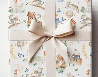 Kinder Reim Geschenkpapier, Babyparty Geschenkpapierrolle, Geburtstagsgeschenkpapierrolle