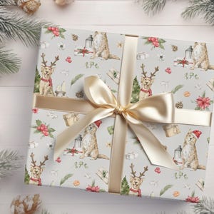 Carta da regalo per cani di Natale, carta da regalo di Natale, carta da regalo di Natale, carta da regalo di Natale Golden Retriever, carta da regalo per le feste