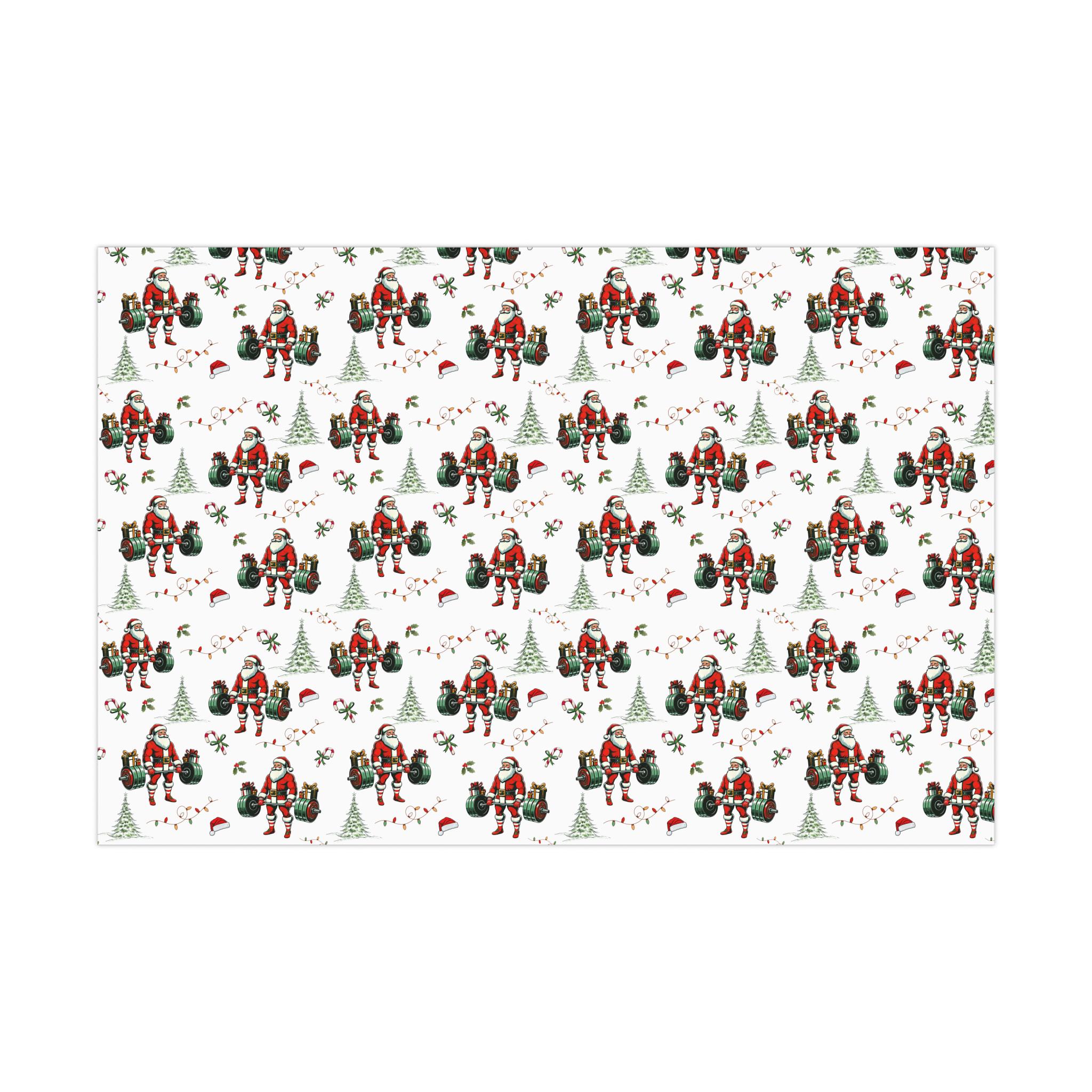 Weightlifting Santa Christmas Wrapping Paper, Crossfit, Sports Gift Wrap, Wrapping Paper, Christmas Gifts, Unique Gift, Santa Wrapping