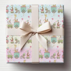 Rosa Zirkus-Babyparty- & Geburtstags-Geschenkpapier, Baby-Geschenk, Geschenke für Kinder, Geschenkverpackung, Kindergeburtstag, kleines Mädchen-Geburtstag