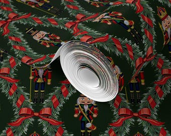 Inpakpapier kerstnotenkraker, kerstcadeaupapier, vintage vakantiecadeaupapier, elegante feestelijke verpakking, verfijnd