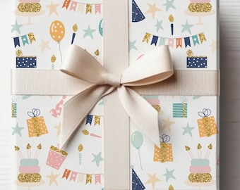 Papel de regalo de cumpleaños, papel de regalo de cumpleaños, papel de regalo, regalo, regalo de cumpleaños, envoltura de regalos, cumpleaños