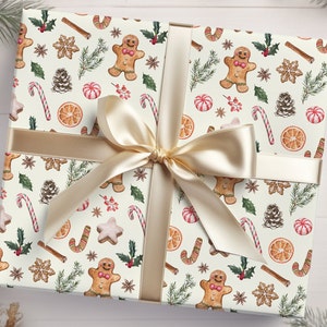 Confezione regalo vintage per dolci natalizi, carta da regalo di buon Natale, confezione regalo natalizia, fette d'arancia, omino di pan di zenzero, biscotti
