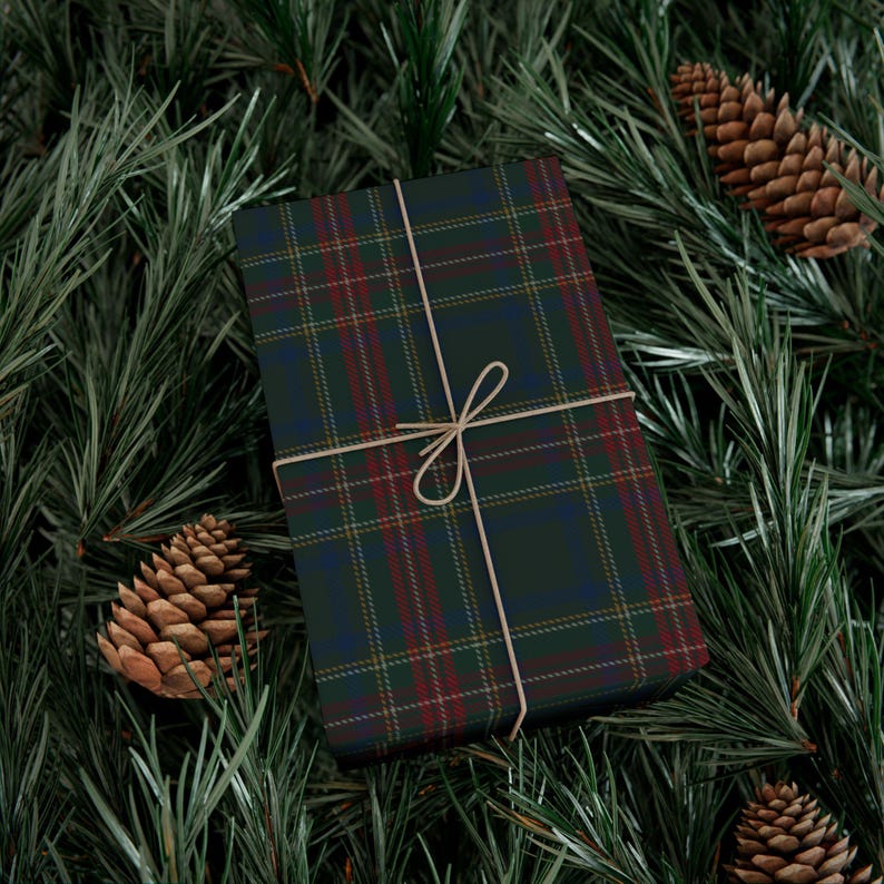 Carta da regalo natalizia scozzese Braemar, fantasia scozzese Ralph Lauren, fantasia scozzese vintage classica per Natale, carta da regalo scozzese per le feste, decorazioni natalizie per la casa immagine 7