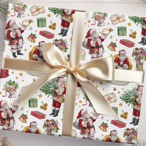 Classic Christmas Wrapping Paper Roll, Nostalgic Holiday Gift Wrap, Traditional Christmas Designs, Eco-Friendly, Recyclable, USA Made