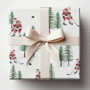 Carta da regalo natalizia Hockey Santa, Hockey, Carta da regalo sportiva, Carta da regalo, Personalizzata, Regali di Natale, Regalo unico, Confezione di Babbo Natale