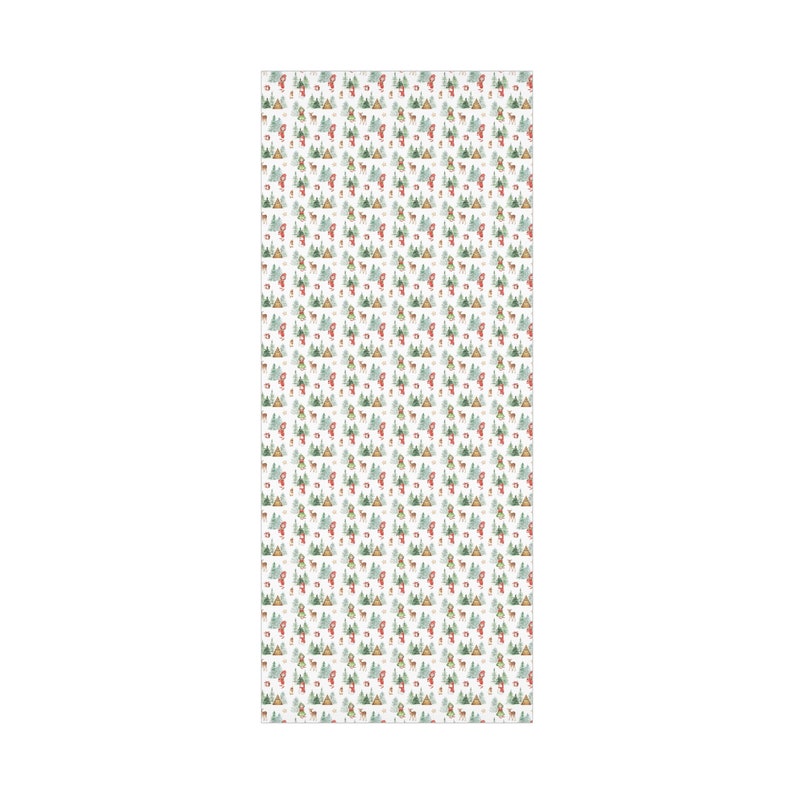 Adorable Nordic Elf Child Christmas Wrapping Paper, Holiday Gift Wrap, Christmas Wrapping Paper, Scandanavian Christmas, Scandinavian Wrap zdjęcie 7