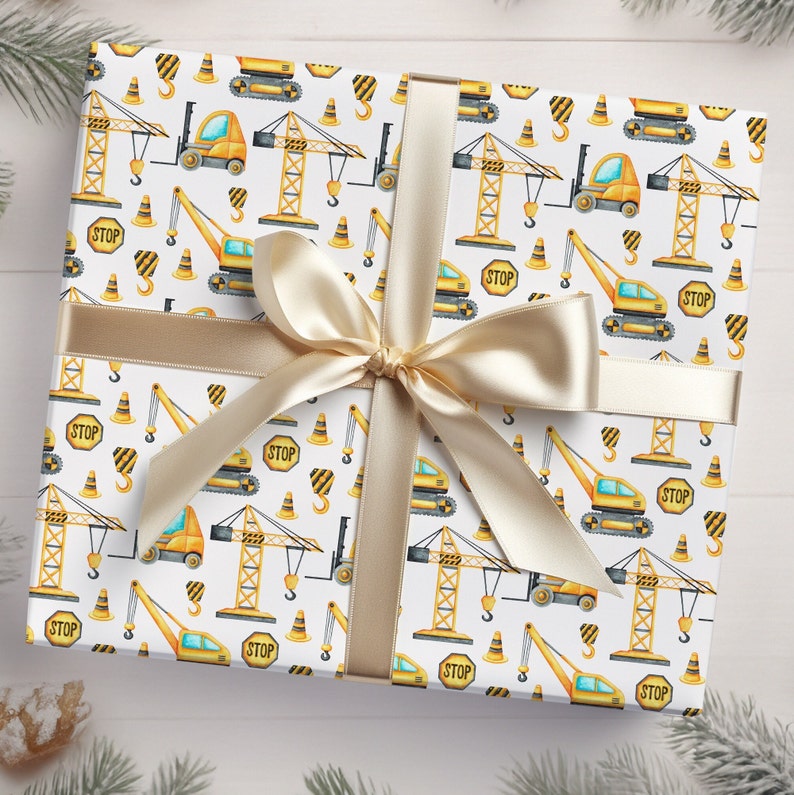 Construction Zone Wrapping Paper, Gift wrap image 1