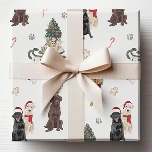 Labrador Retriever Carta da regalo natalizia, Carta da regalo natalizia, Carta da regalo per le feste, Cani di Natale