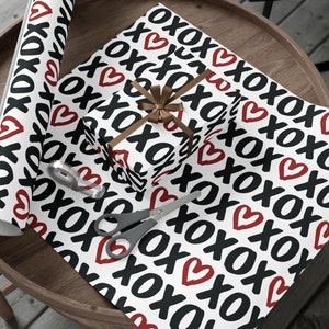 Xoxo Wrapping Paper, Valentine Gift Wrap, Wrapping Paper, Valentine's Day Gift, Gifts for Her, Birthday Gift wrap, Tween gift image 4