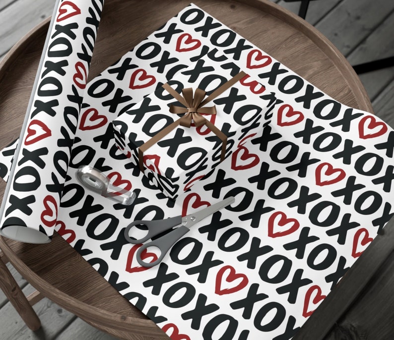 Xoxo Wrapping Paper, Valentine Gift Wrap, Wrapping Paper, Valentine's Day Gift, Gifts for Her, Birthday Gift wrap, Tween gift image 4