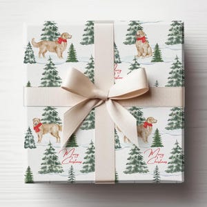 Carta da regalo natalizia Golden Retriever Snowy, carta da regalo per cani Retriever, carta da regalo natalizia Golden Retriever, carta da regalo natalizia