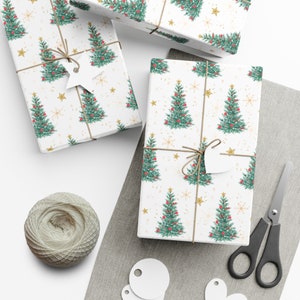 Christmas Trees, Christmas Wrapping, Christmas Wrapping Paper, Holiday Gift Wrap, Elegant Christmas, Classic Christmas