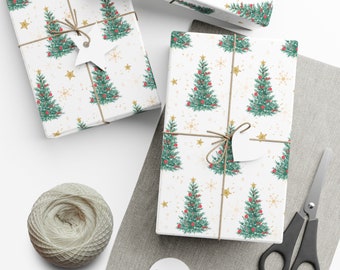 Classic Christmas Wrapping Paper Roll, Nostalgic Holiday Gift Wrap, Traditional Christmas Designs, Eco-Friendly, Recyclable, USA Made