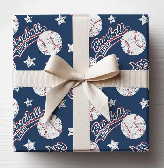 Baseball wrapping paper discount