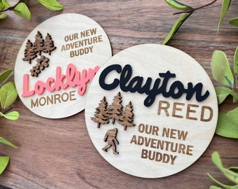 Wooden Baby Birth Announcement, Hospital Baby Sign
