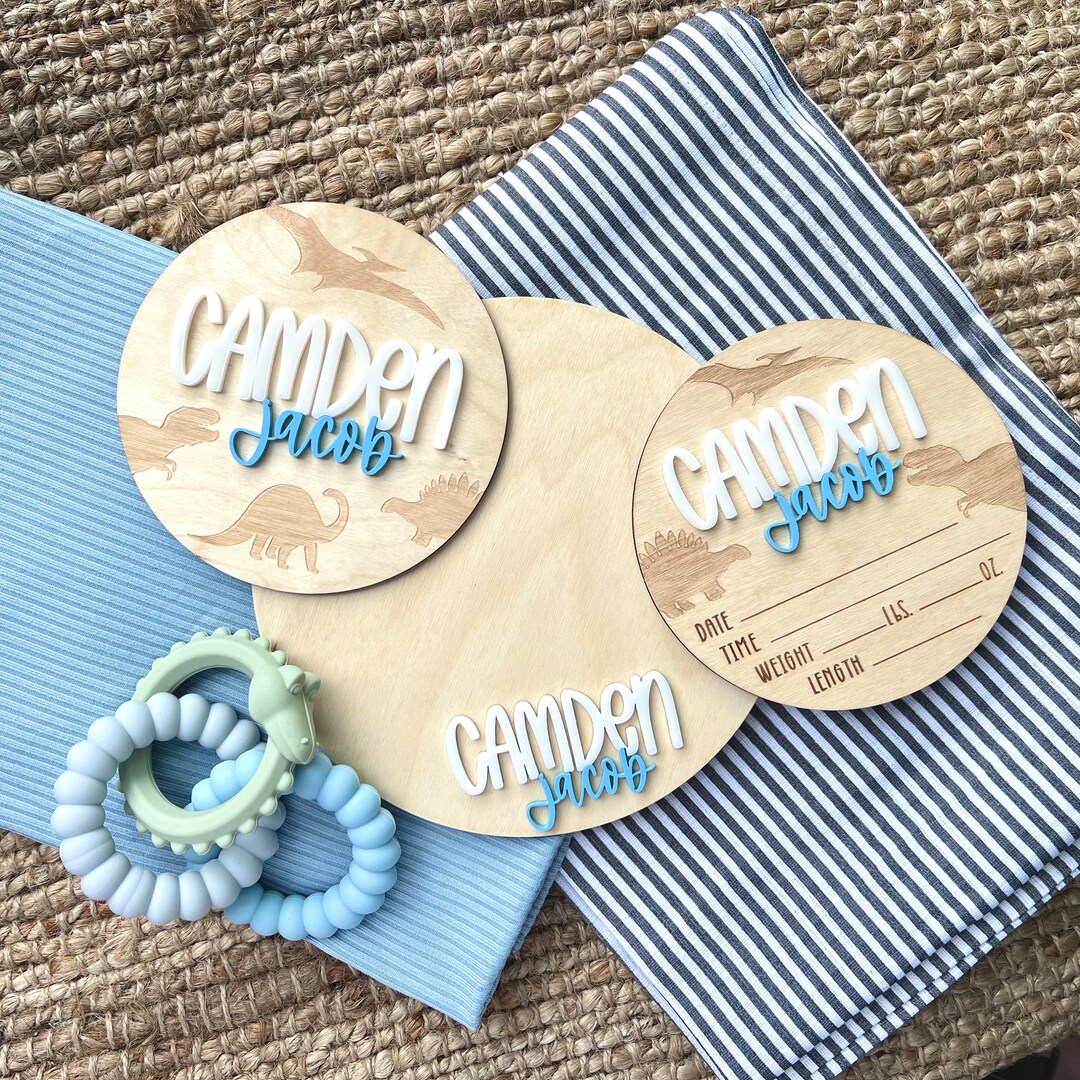 Baby Announcement Sign, Birth Announcement Round, Stat Sign ...