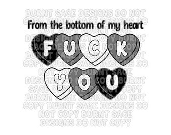 Anti Valentine's Day PNG | Dark Conversation Hearts (Commercial Use)