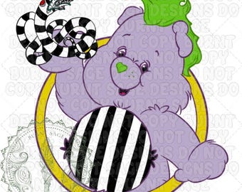 Beetlejuice Care Bear PNG, Halloween Design (Digital Download)